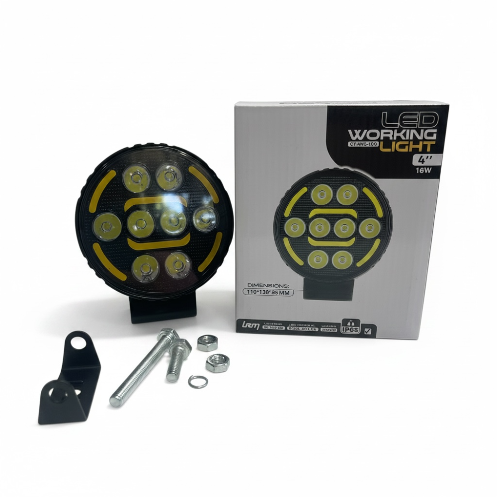 Exploradora LED LRM Cuadrada 4" 8 LED DRL
